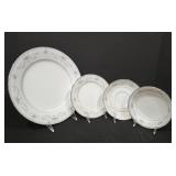 P - Vintage Noritake 6107 Colburn China Set - Dinner Plates, Saucers, Bread Plate, Dessert Bowls