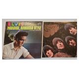 K - Pair of Elvis Presley and Beatles Vinyl Albums