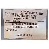 K - Taupe King Coverlet and Pair of Like New 18.5" Rooster Pillows