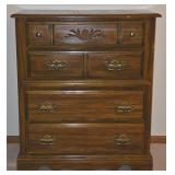 LL-BR3 - Vintage Wooden Chest of Drawers with Brass Pulls