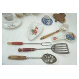 Vintage Kitchen Utensils, China, Cookie Tin Basket and More