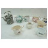 Collection of Vintage Ceramic, Porcelain, Ironstone Creamers and Sugar Dishes