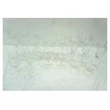 Vintage Stemmed Glassware with Etched Floral Design