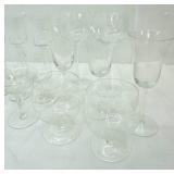 Vintage Stemmed Glassware with Etched Floral Design