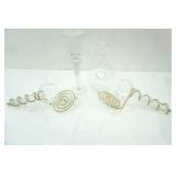 Lenox Tuscany Classics Pierced Decanter, Tall Clear and Frosted Crystal Glass Votive Candle Holder, Vintage Torch Style Wall Candle Holders