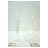 Lenox Tuscany Classics Pierced Decanter, Tall Clear and Frosted Crystal Glass Votive Candle Holder, Vintage Torch Style Wall Candle Holders