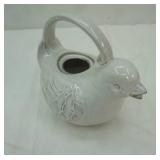 World Market Ceramic White Bird Teapot