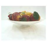 Marble Fruit Bowl with Marble and Other Stone Decorative Fruit