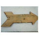 Wooden Lake Arrow Sign. 30" long