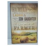 Wooden Family Themed Wall Decor. 12"x 18"