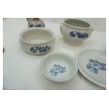 Pfaltzgraff Yorktowne Stoneware Dinnerware Set & Salmon Falls Pottery Oil Lamp (Salt Glazed)