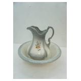 Antique Ironstone USA Wash Basin and Pitcher