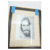 Framed Print of The Portrait of Jesus by John Aggeson Sr. (his interpretation of Bette Myers original)