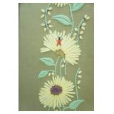 Vintage Framed Crewel Embroidery Wall Art Featuring Sunflowers