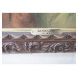 Framed Artwork by Jose Puyet. "La Coqueta" 24"x 29"