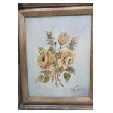 Pair of Framed Oil Paintings. In Ornate Gold-Toned Frames. 13"x 15"x1.5"