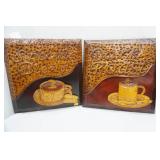 Pair of Metal Coffee Wall Art Pieces. 19"x19"x1"