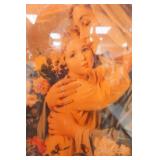 Vintage Religious Print on Wooden Plaque. "Madonna del Riposo"