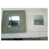 Pair of Ornate Framed Wall Mirrors (metal background, mirror, wood frame)