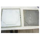 Pair of Ornate Framed Wall Mirrors (metal background, mirror, wood frame)