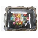 Hand-Painted Zhostovo Metal Serving Tray. 19.5"x15"