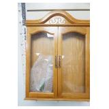 Wooden Hanging Curio Display Cabinet with Glass Doors
