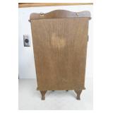 Vintage (SMALL) 22.25"x 12" Wood and Glass Display Cabinet Featuring a Curved Glass Door.