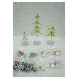 Glass Christmas Tree Figurines and Mini Ornaments