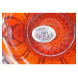 Vintage Red Carnival Glass Cream & Sugar by Indiana Glass (one still has sticker inside)