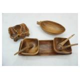 Vintage Wood Serving Dishes, Bowls, Spoons