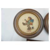 Vintage Hummel Wall Plates & Vintage Needle Point Rooster and Hen