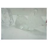 Glass Paperweights. Pigeons, Kitty, Pig, Clown, Alaska