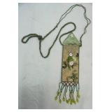 Beaded Medicine Bag with Small Ceramic Face