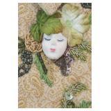 Beaded Medicine Bag with Small Ceramic Face