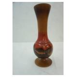Vintage Mid Century Wooden Vase, 9.5" tall
