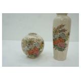 OMC  Seizan Gama Japanese Porcelain vases,11" , 7" tall