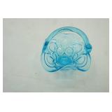 Vintage Aqua Blue Glass Basket