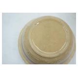 Vintage Robinson Ransbottom RRP Co. Yellow Ware Mixing Bowl Embossed w/Brown Stripes