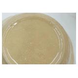 Vintage Robinson Ransbottom RRP Co. Yellow Ware Mixing Bowl Embossed w/Brown Stripes