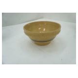 Vintage Robinson Ransbottom RRP Co. Yellow Ware Mixing Bowl Embossed w/Brown Stripes