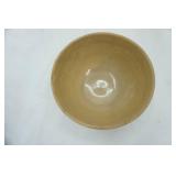 Vintage Robinson Ransbottom RRP Co. Yellow Ware Mixing Bowl Embossed w/Brown Stripes