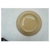 Vintage Robinson Ransbottom RRP Co. Yellow Ware Mixing Bowl Embossed w/Brown Stripes