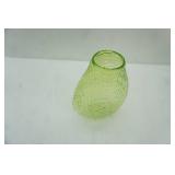 Hand-Blown Lime Green Glass Vase w/textured, ribbed design. 10.5" tall