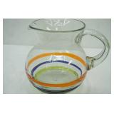 Amici Home Baja Collection Mexican Recycled Hand-Blown Glass Pitcher