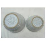 Vintage Monmouth Pottery Beehive Stoneware Mixing Bowls (2ct)