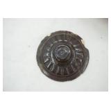 Vintage Brown and Beige Stoneware Coffee Pot with Lid