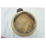 Vintage Brown and Beige Stoneware Coffee Pot with Lid