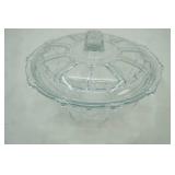 Vintage Clear Round Covered Candy Dish