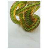 Zanetti Murano Green and Gold Twisted Rope Knot Sculpture/Paperweight