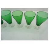 Vintage Set of Anchor Hocking Inspiration Green Water Goblet (6ct)